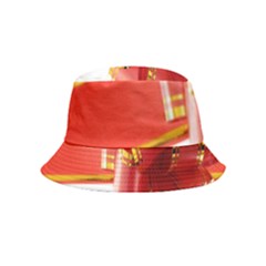 Red Ribbon Bow On White Background Inside Out Bucket Hat (kids) by artworkshop