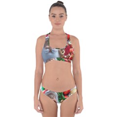 Red Santa Cross Back Hipster Bikini Set by artworkshop