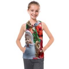 Red Santa Kids  Sleeveless Hoodie