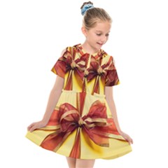 Ribbon Bow Kids  Short Sleeve Shirt Dress by artworkshop