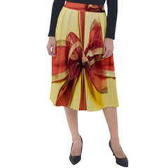 Ribbon Bow Classic Velour Midi Skirt  by artworkshop