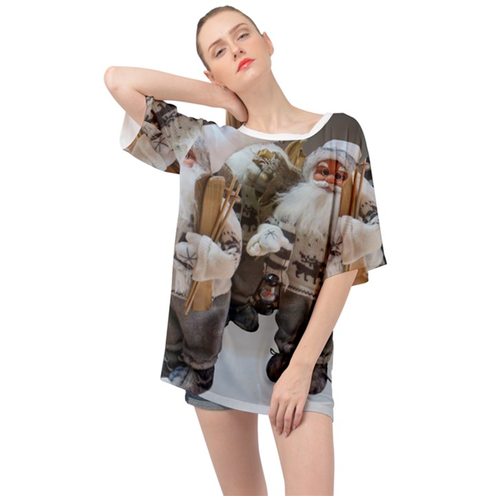 Santa Claus Oversized Chiffon Top