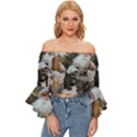 Santa Claus Off Shoulder Flutter Bell Sleeve Top View1