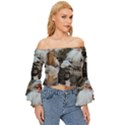 Santa Claus Off Shoulder Flutter Bell Sleeve Top View3