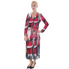 Santa On Christmas 1 Velvet Maxi Wrap Dress by artworkshop