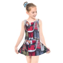 Santa On Christmas 1 Kids  Skater Dress Swimsuit by artworkshop