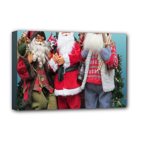 Santa On Christmas 3 Deluxe Canvas 18  X 12  (stretched) by artworkshop