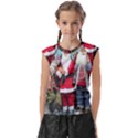 Santa On Christmas 3 Kids  Raglan Cap Sleeve Tee View1