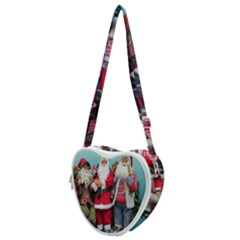 Santa On Christmas 3 Heart Shoulder Bag by artworkshop