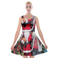 Santa On Christmas 3 Velvet Skater Dress by artworkshop