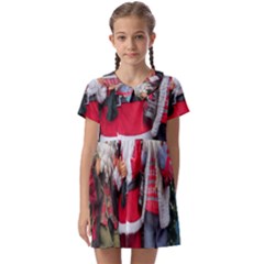 Santa On Christmas 3 Kids  Asymmetric Collar Dress