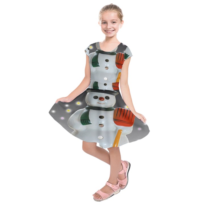 Snowman Kids  Short Sleeve Dress