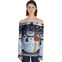 Snowman Off Shoulder Long Sleeve Top View1