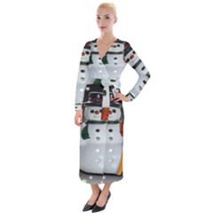 Snowman Velvet Maxi Wrap Dress by artworkshop