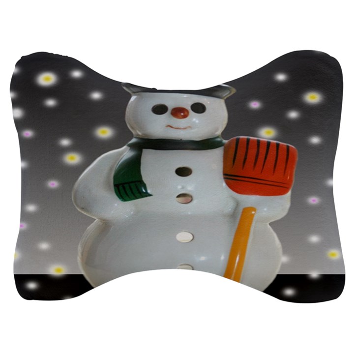 Snowman Velour Seat Head Rest Cushion