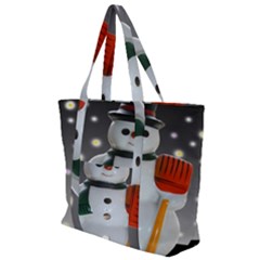 Snowman Zip Up Canvas Bag