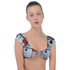 Snowman Cap Sleeve Ring Bikini Top