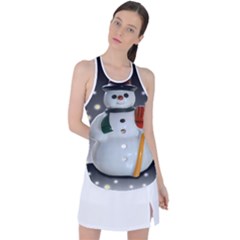 Snowman Racer Back Mesh Tank Top