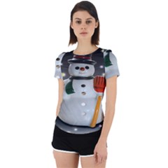 Snowman Back Cut Out Sport Tee