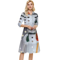 Snowman Classy Knee Length Dress