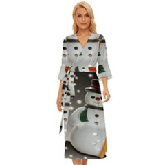 Snowman Midsummer Wrap Dress by artworkshop