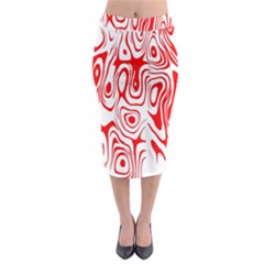 Red Midi Pencil Skirt by nateshop