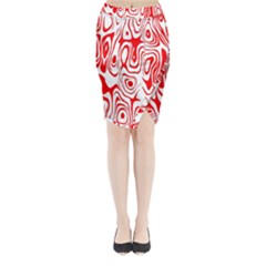 Red Midi Wrap Pencil Skirt by nateshop