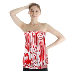 Red Strapless Top by nateshop