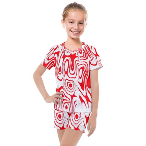 Red Kids  Mesh Tee And Shorts Set by nateshop