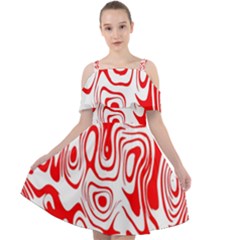 Red Cut Out Shoulders Chiffon Dress by nateshop