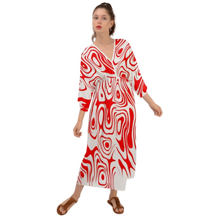 Red Grecian Style  Maxi Dress