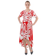 Red Front Wrap High Low Dress by nateshop