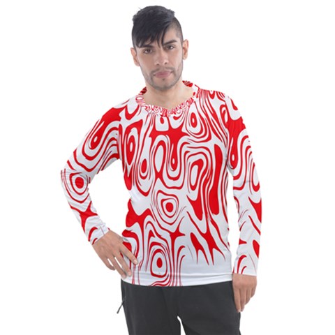 Red Men s Pique Long Sleeve Tee by nateshop