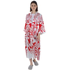 Red Maxi Satin Kimono