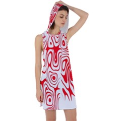 Red Racer Back Hoodie Dress by nateshop