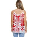 Red Casual Spaghetti Strap Chiffon Top View4