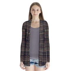 Plaid Drape Collar Cardigan by nateshop