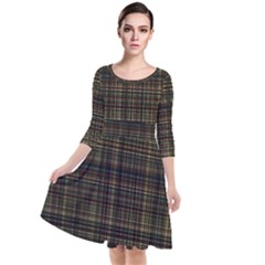 Plaid Quarter Sleeve Waist Band Dress by nateshop