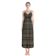 Plaid Button Up Chiffon Maxi Dress by nateshop