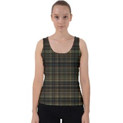 Plaid Velvet Tank Top by nateshop