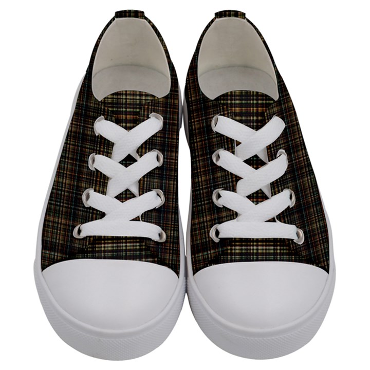 Plaid Kids  Low Top Canvas Sneakers