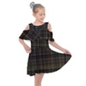 Plaid Kids  Shoulder Cutout Chiffon Dress View1