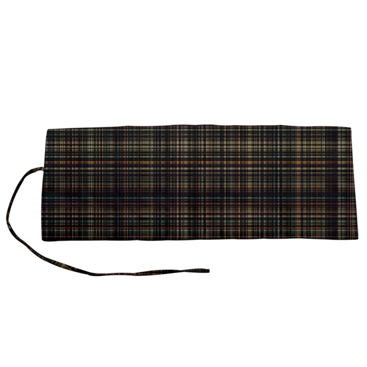 Plaid Roll Up Canvas Pencil Holder (S)