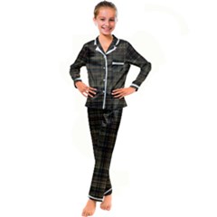 Plaid Kid s Satin Long Sleeve Pajamas Set by nateshop