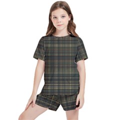 Plaid Kids  Tee And Sports Shorts Set by nateshop