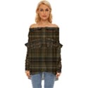 Plaid Off Shoulder Chiffon Pocket Shirt View1