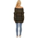 Plaid Off Shoulder Chiffon Pocket Shirt View4