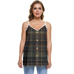 Plaid Casual Spaghetti Strap Chiffon Top by nateshop