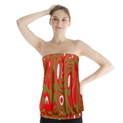 Red-dark Strapless Top by nateshop