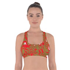 Red-dark Cross Back Sports Bra by nateshop